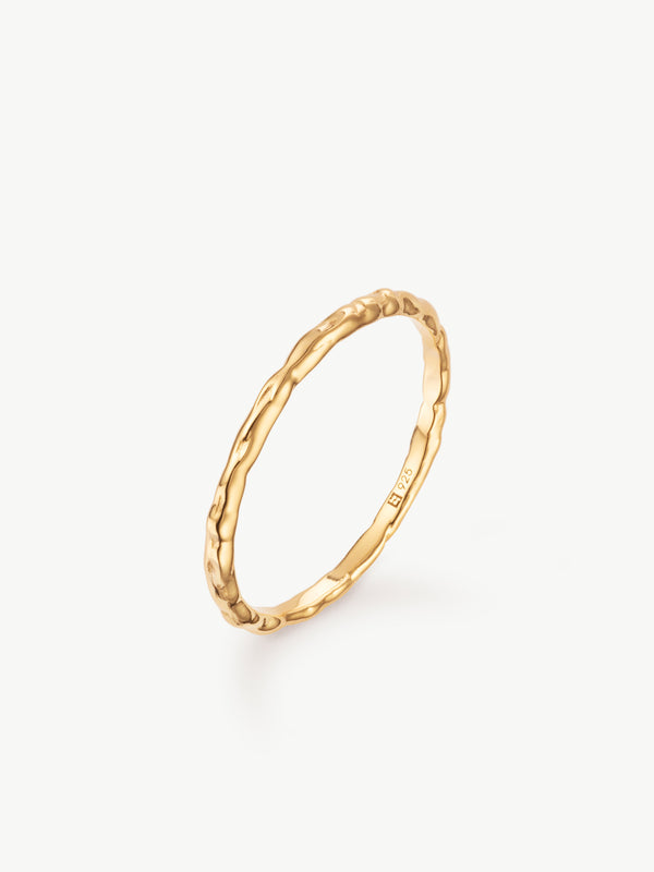 Molten Stacker ring in 18ct Gold Vermeil from L'ERA Jewellery