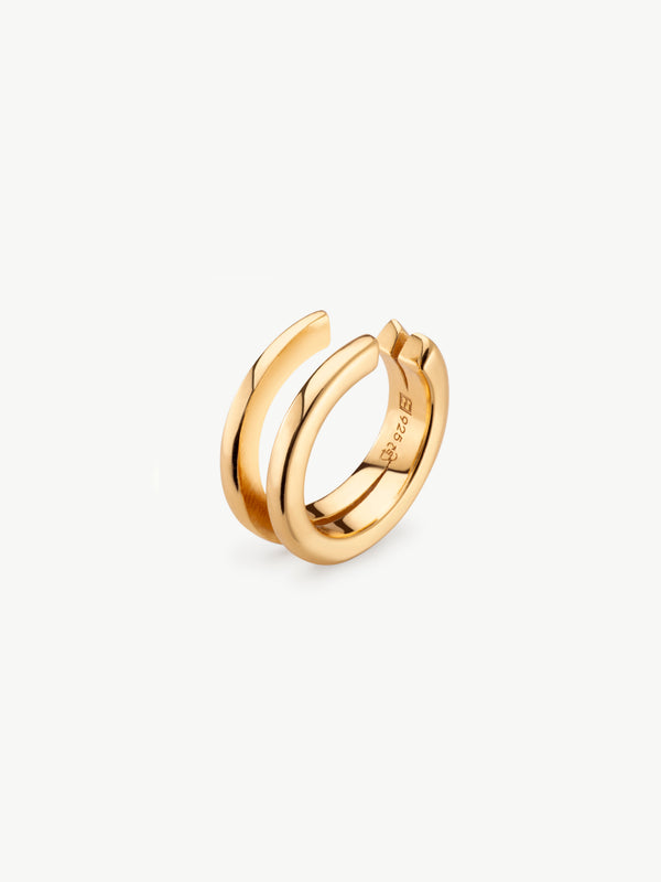 Split Double ear cuff in gold vermeil