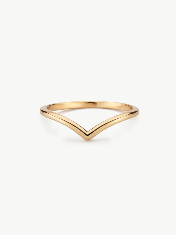 Wishbone stacking ring in gold vermeil