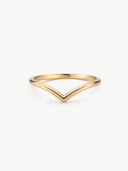 Wishbone stacking ring in gold vermeil