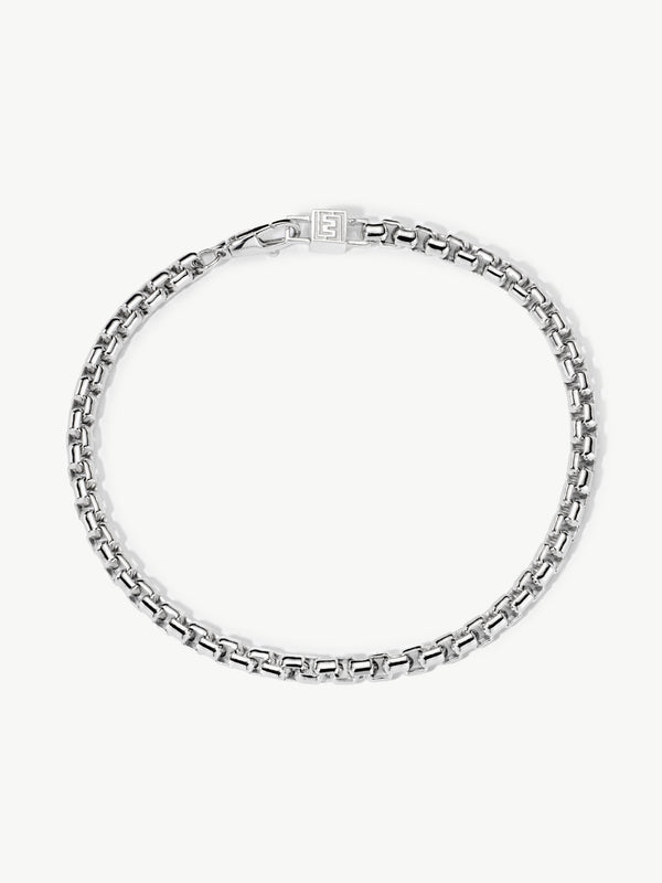 box chain bracelet rhodium