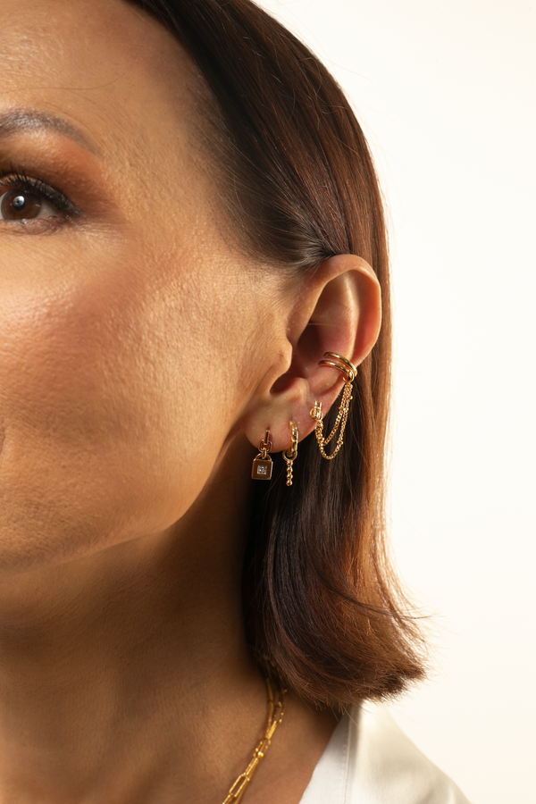 Molten Huggie Hoops and fusion ear stack